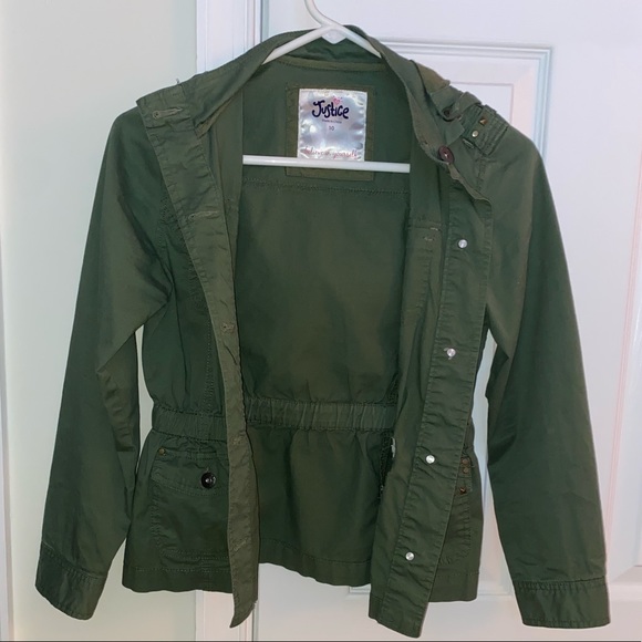 Girls Green Justice Jacket size 10 - Picture 3 of 7